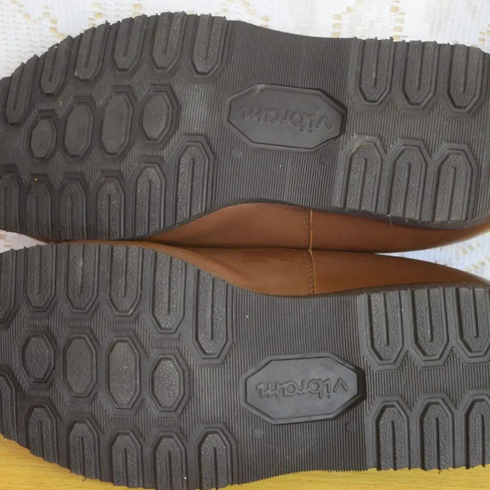 P.W. Minor Orthotic Mens Size 12 Lace Up Brown Leather Shoes Vibram Sole Comfort